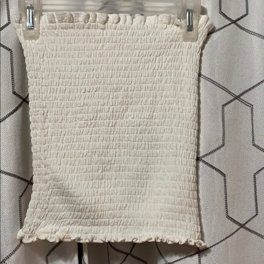 white ribbed tube top